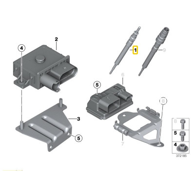 Świeca żarowa BMW E60N E81 E71 E83 E87 E90 F01 F10 F20 F30 F36 F48 F54 MINI F55 G11 F15 F07 - 12237803368