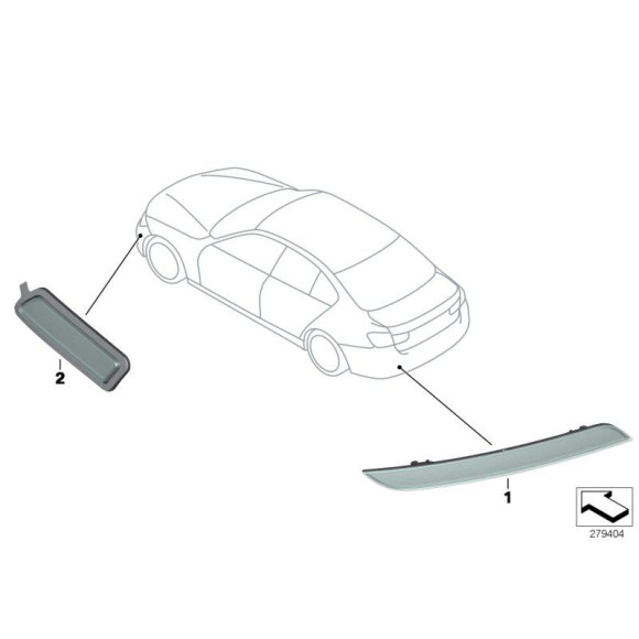 Światło odblaskowe tylne lewe BMW E34 318 320 325 328 330 335 - 63147315165