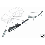 Światło odblaskowe tył prawe BMW F10N 518 520 525 528 530 535 550 - 63147318556