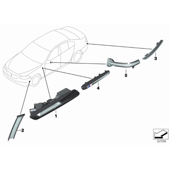 Światło odblaskowe tył prawe BMW F10N 518 520 525 528 530 535 550 - 63147318556