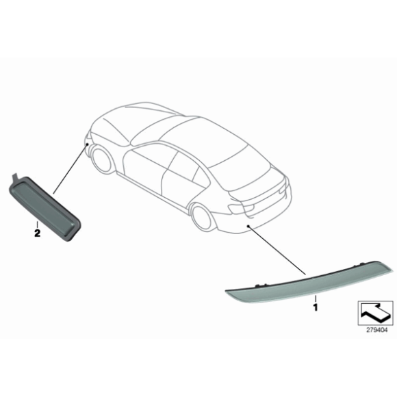63147315166 Światło odblaskowe tył prawe BMW F34 318d 320d 325 328i 330d 335i - 63147315166 - Części oryginalne BMW Łódź | Sklep internetowy BMW