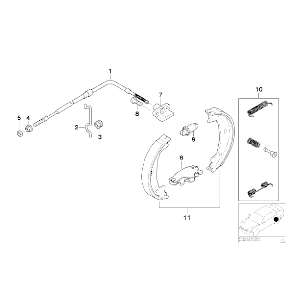Linka hamulca ręcznego BMW E53 X5 3,0i 3,0d 4,4i 4,6is 4,8is - 34411165699