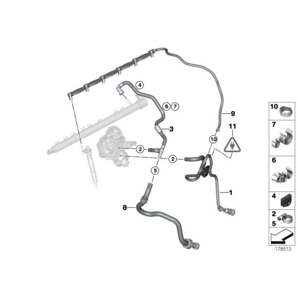 13538508100 Przewód dopływowy paliwa BMW F01 F10 F11 750dX M550dX - 13538508100 - Części oryginalne BMW Łódź | Sklep internetowy BMW