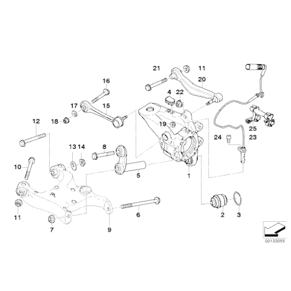 Czujnik ABS DSC tył E61 touring 523 525 530 545 535 prod. do 09.05r.  - 34526760047