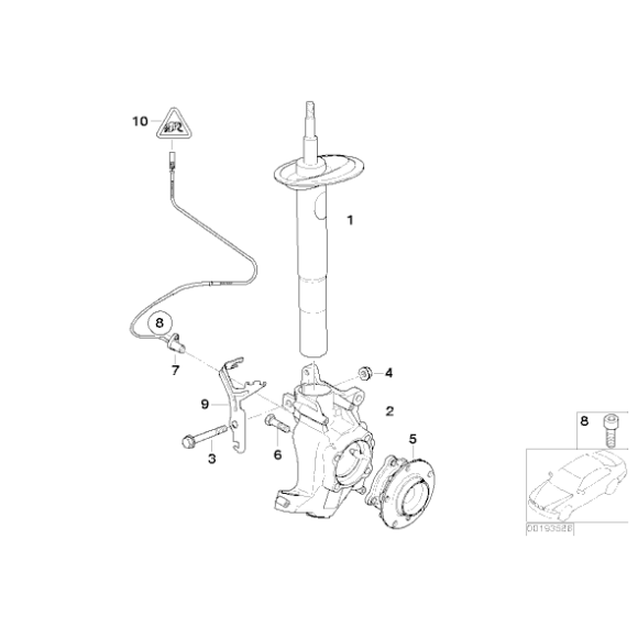34526771702 Czujnik ABS DSC przód BMW E60 E61 E63 E64 520 523 525 530 545 550 630 645 - 34526771702 - Części oryginalne BMW Łódź | Sklep internetowy BMW
