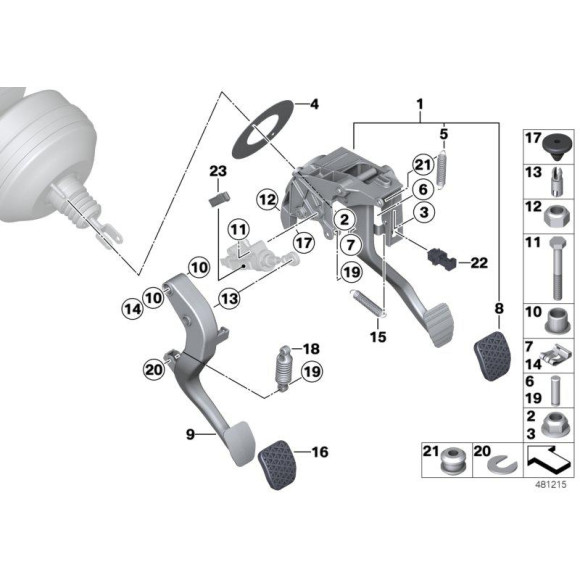 Nakładka pedału BMW E81 E32 E34 E38 E39 E46 E36 E53 E90 E61 E63 E81 E87 E84 E83 E90 E91 F10 F11 F12 F20 F30 F34 - 35211160422