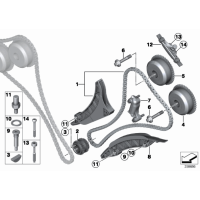 Łańcuch rozrządu z szyną napinającą BMW F01 F06 F07 F10 F12 F15 G11 750i 50iX 650i 550i M5 M6 X5 M X6 M N63N - 11317605193