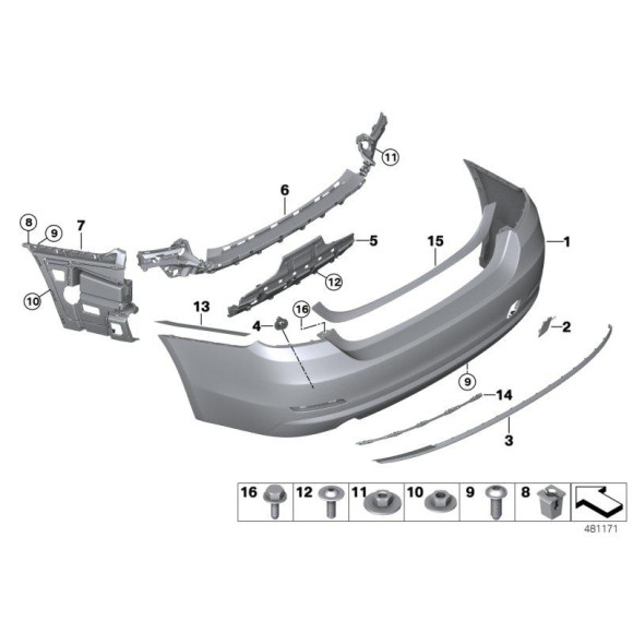 Śruba soczewkowa BMW F30 F31 F32 F33 F34 F36 F80 F82 E83 - 07149321070
