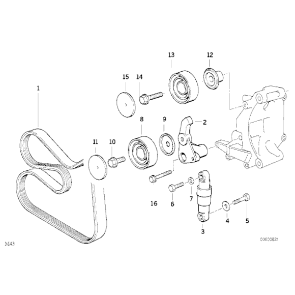Napinacz paska BMW E36 E34 316 318 518  - 11281247051
