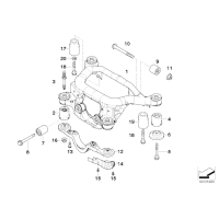 Poduszka gumowa belki wózka tył przednia BMW E46 E85 Z4 318d 320d - 33176770768
