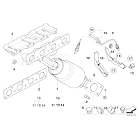 Uszczelka rury wydechowej BMW E81 E87 E90 E91 318i 316i 118i 116i N45N N46N - 18307540798