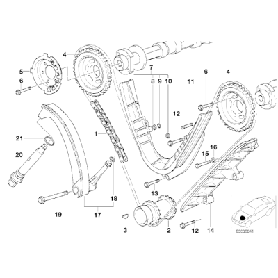 Łańcuch rozrządu BMW E38 E39 X5 E31 M62 535 540 735 740 840 4,4 4,6is - 11311741746