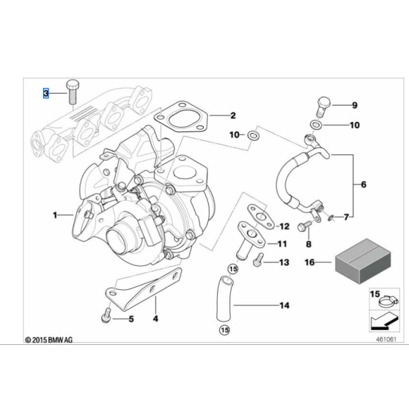 11652243402 Śruba kolektora / turbosprężarki BMW E34 E36 E46 E39 E53 E60 E63 E65 E70 E83 E87 E90 F01 F07 F10 F13 F15 F30 G11 - 11652243402 - Części oryginalne BMW Łódź | Sklep internetowy BMW