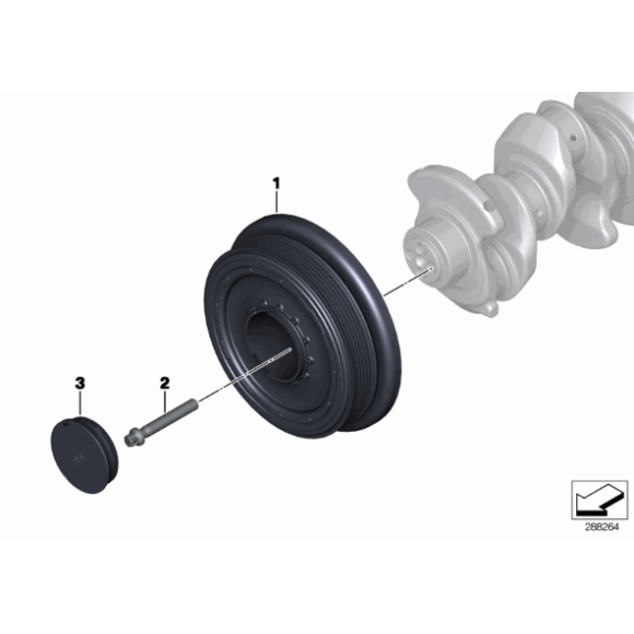 Śruba koła wału korbowego BMW E60N E70 E71 E81 E87 E84 E90 F01 F07 F10 F11 F13 F20 F30 F32 F45 MINI - 11238651643