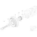 ŚRUBA KOŁA PASOWEGO WAŁU BMW 5 E60, E61 2,0 D