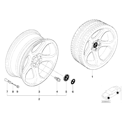 Śruba koła BMW E53 X5 3,0i 3,0d 4,4i 4,6is 4,8is, 62mm - 36136781153