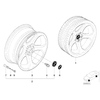 Śruba koła BMW E53 X5 3,0i 3,0d 4,4i 4,6is 4,8is, 62mm - 36136781153