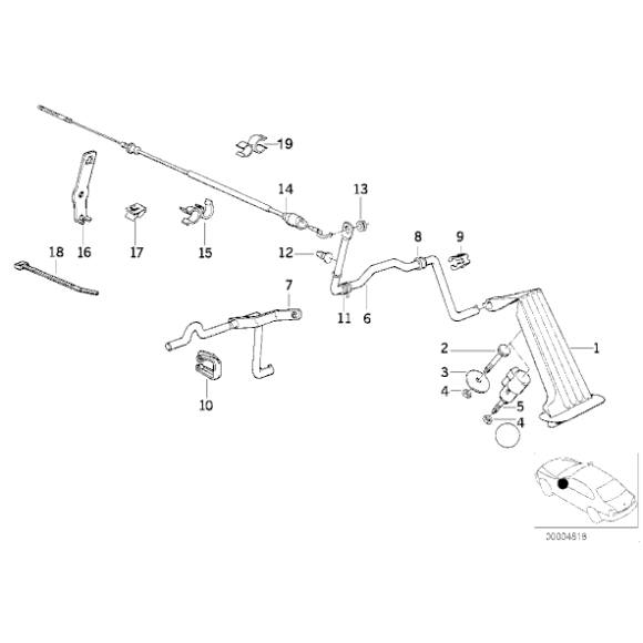 Cięgno linka gazu BMW E34 520i 525i 525ix M50 - 35411160609