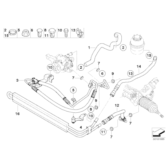 Śruba drążona BMW E30 E36 E46 E39 E38 E60 E65 E90 E87 MINI - 32416852470