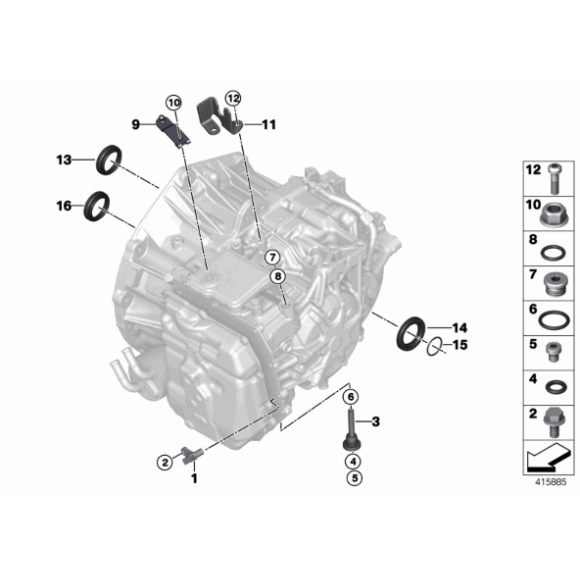 Śruba automatycznej skrzyni BMW F39 X2 F45 F46 F48 X1 MINI F54 F55 F56 F57 F60 - 24108627866