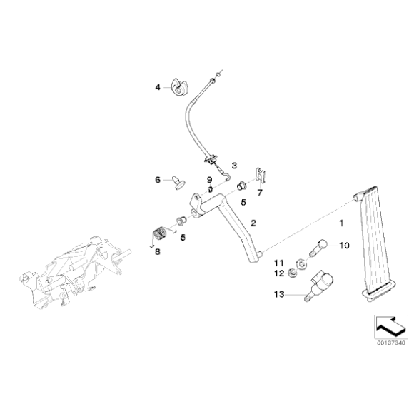35411162580 Cięgno linka gazu BMW E39 535i 540i - 35411162580 - Części oryginalne BMW Łódź | Sklep internetowy BMW