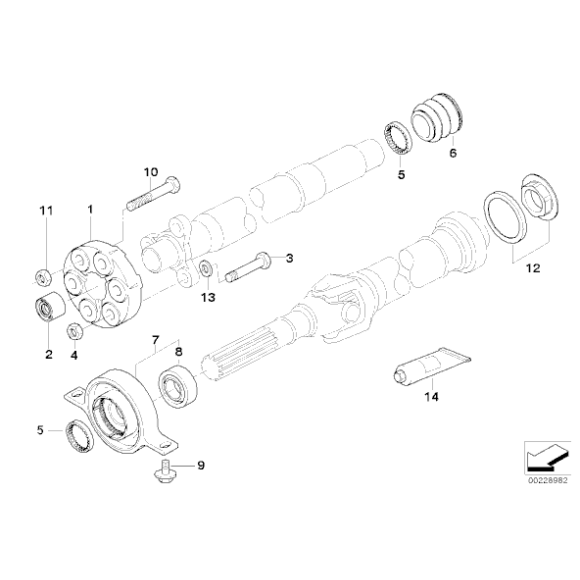 Podpora wału napędowego BMW E70 E71 F15 F25 F26 30dX 25dX 28iX 35dX 35iX 40dX 50iX M50d M40iX - 26127558745
