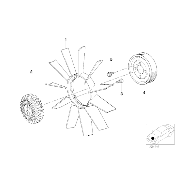 Visco sprzęgło wentylatora BMW E34 E36 E39 E38 2,0 2,3 2,5 2,8 3,0 M50 M52 M54 - 11527505302