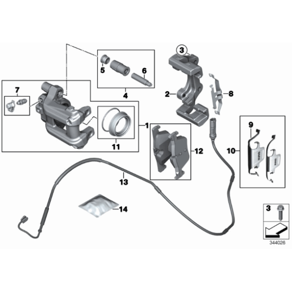 Sprężyna dociskowa hamulca tył BMW F30 F31 F32 F33 F34 F36 - 34216860103