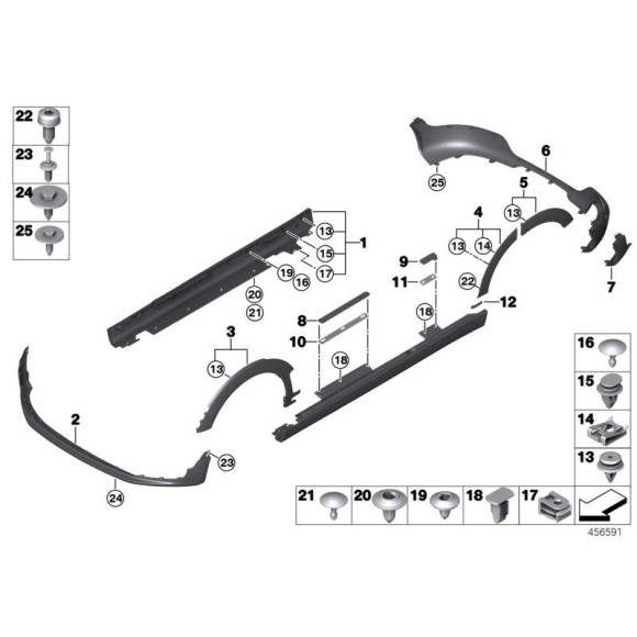 Spoiler zderzaka przód Black Band MINI R54 R54N  - 51117376367