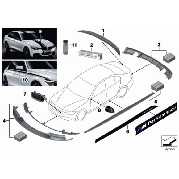 51192450138 Spoiler tylny M Performance lotka BMW F30 F30N 316 318 320 325 328 330 335 340 - 51192450138 - Części oryginalne BMW Łódź | Sklep internetowy BMW
