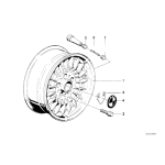Emblemat naklejany kołpaczka BMW E12 E23 E24 E28 E32 E34 - 36131122132