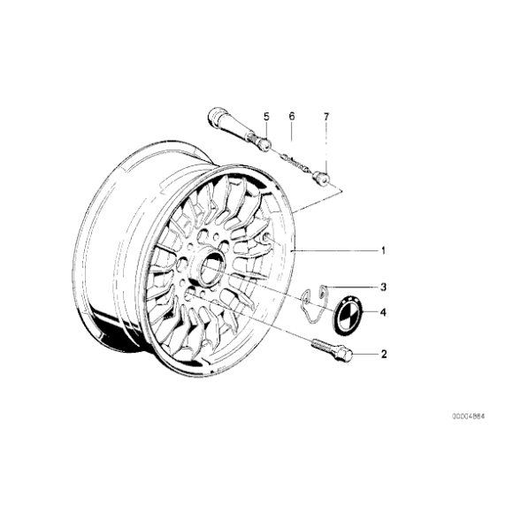 Emblemat naklejany kołpaczka BMW E12 E23 E24 E28 E32 E34 - 36131122132