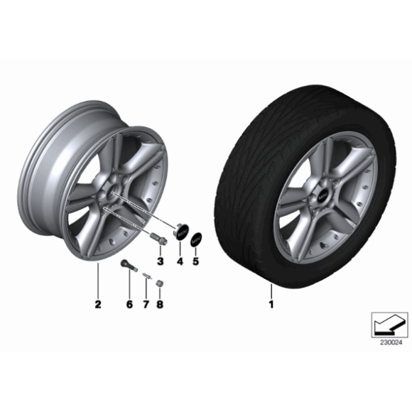 Pokrywa piasty MINI R50 R52 R53 R55 R56 R57 R58 R59 R60 R61 - 36131171069