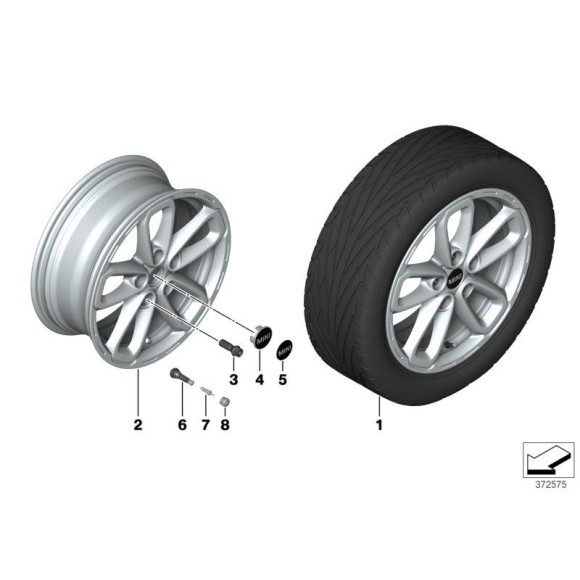 Pokrywa piasty MINI R50 R52 R53 R55 R56 R57 R58 R59 R60 R61 - 36131171069