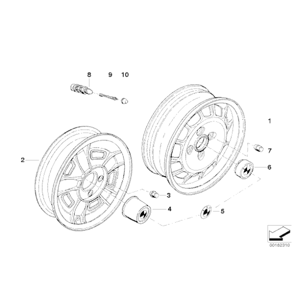 Emblemat z folią samoprzylepną BMW E21 E30 K25H R13 R28 - 36131181082