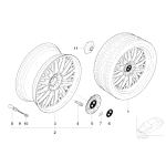 Plakietka felgi z folią samoprzylepną BMW E30 E31 E32 E34 E36 E38 E39 E46 E60 E53 E63 E64 E65 E85 E90 E91 E93 - 36136758569