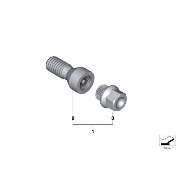 Adapter do śruby zabezpieczającej z kodem Code 37 SW17mm BMW E30 E65 F01 E38 E46 E90 E39 E60 F10 X1 X3 X5 X6 E65 - 36136762342