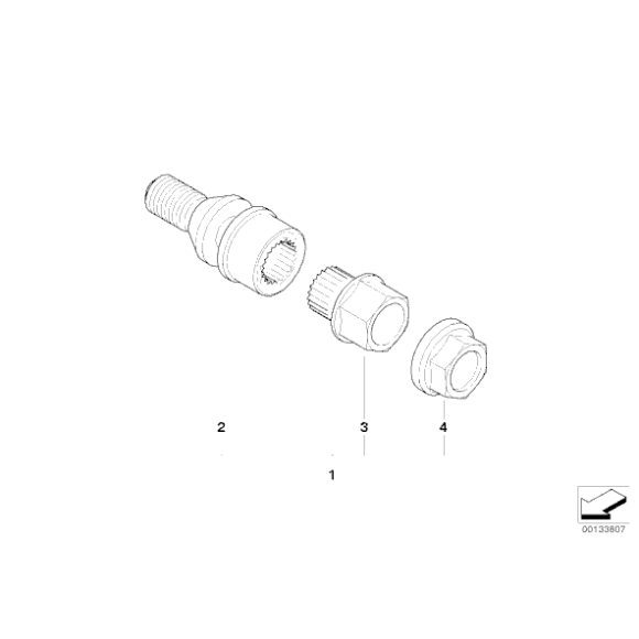 Adapter do śruby zabezpieczającej z kodem Code 38/SW17mm BMW E30 E65 F01 E38 E46 E90 E39 E60 F10 X1 X3 X5 X6 E65 - 36136762343
