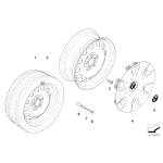 Zestaw kołpaków koła BMW 16 cali - 36136762654
