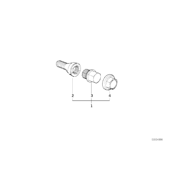 Adapter do śruby zabezpieczającej z kodem CODE 32/SW17MM BMW E46 E90 E39 E60 F10 X1 X3 X5 X6 E65 - 36136765545