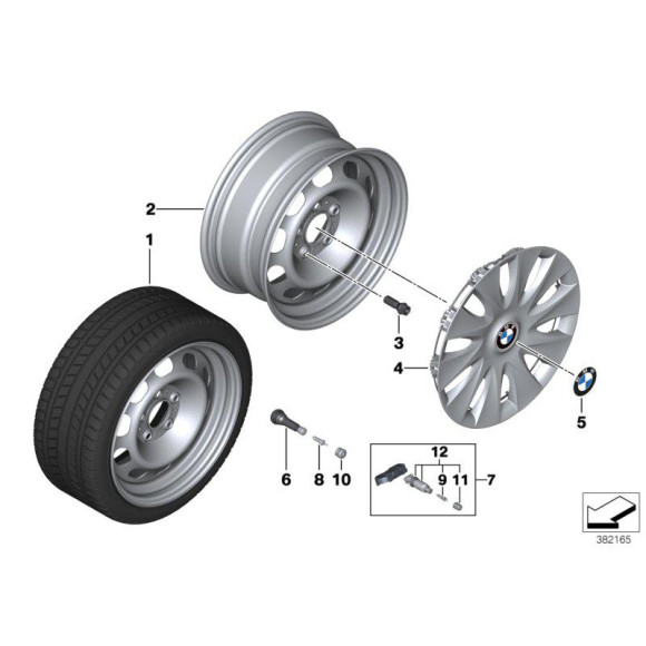 Naklejka kołpaka BMW E36 E38 E39 E46 E53 E60 E61 E63 E65 E71 E84 E87 E90 F01 F10 F12 F13 F20 F30 F31 - 36136767550