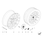 Naklejka kołpaka BMW E36 E38 E39 E46 E53 E60 E61 E63 E65 E71 E84 E87 E90 F01 F10 F12 F13 F20 F30 F31 - 36136767550