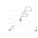 Siłownik elektryczny lusterka prawy BMW E46 E65 E66 E83 X3 - 67138362422