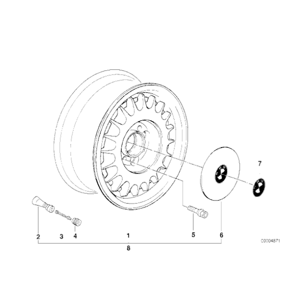 Kołpak felgi BMW E34 E32 E24 635CSi 730i 735i 740i 750i 518i 520i 525i 525tds 530i 535i 540i - 36136768641