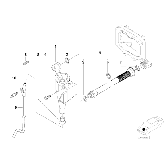 Odma oddzielacz oleju BMW BMW E39 E38 735i 740i E39 535i 540i prod po 09.1998r - 11151705272