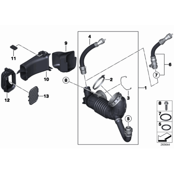 13718513170 Rurka rura oczyszczacz powietrza odma BMW F20 F21 125d F22 225d F30 F31 F34 325d F32 F33 425d - 13718513170 - Części oryginalne BMW Łódź | Sklep internetowy BMW