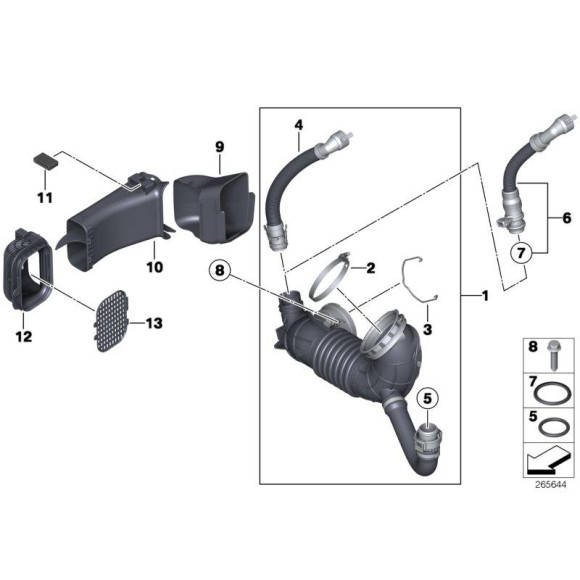 13718513170 Rurka rura oczyszczacz powietrza odma BMW F20 F21 125d F22 225d F30 F31 F34 325d F32 F33 425d - 13718513170 - Części oryginalne BMW Łódź | Sklep internetowy BMW