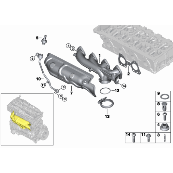 Rura ciśnieniowa spalin BMW F10 F20 F30 G01 G30 B47 - 13628514018