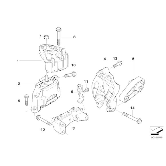 Poduszka silnika tył MINI R55 R56 R57 R58 R59 Cooper One  - 22116783094