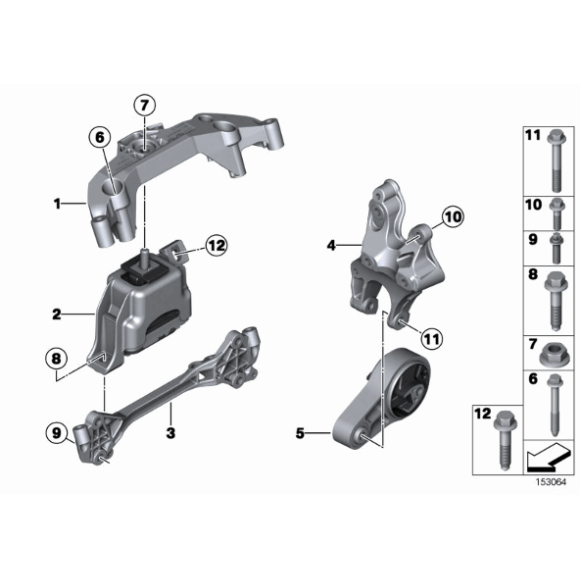 Poduszka silnika prawa MINI R55 R56 R57 R58 R59 R60 E61 One Clubman Cooper - 22116778645